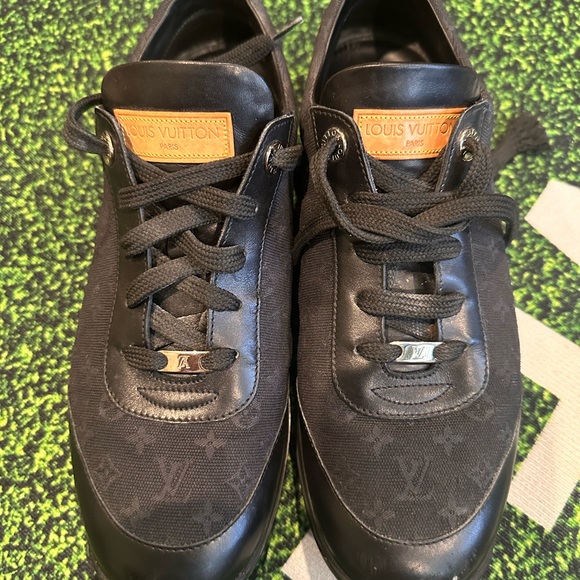 Louis vuitton black monogram leather canvas Trainers/ Shoes Men’s size 9US/39EU - Picture 3 of 7